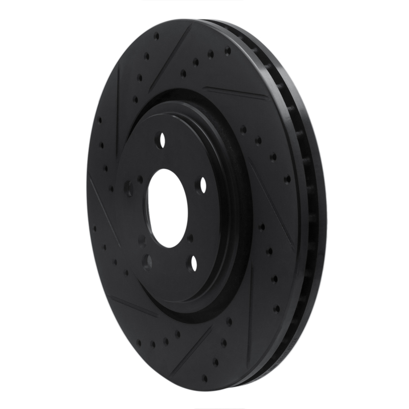 Acura MDX Brake Rotor (1) - Front Left - R1 Concepts - Drilled & Slotted - Black - `17-`20